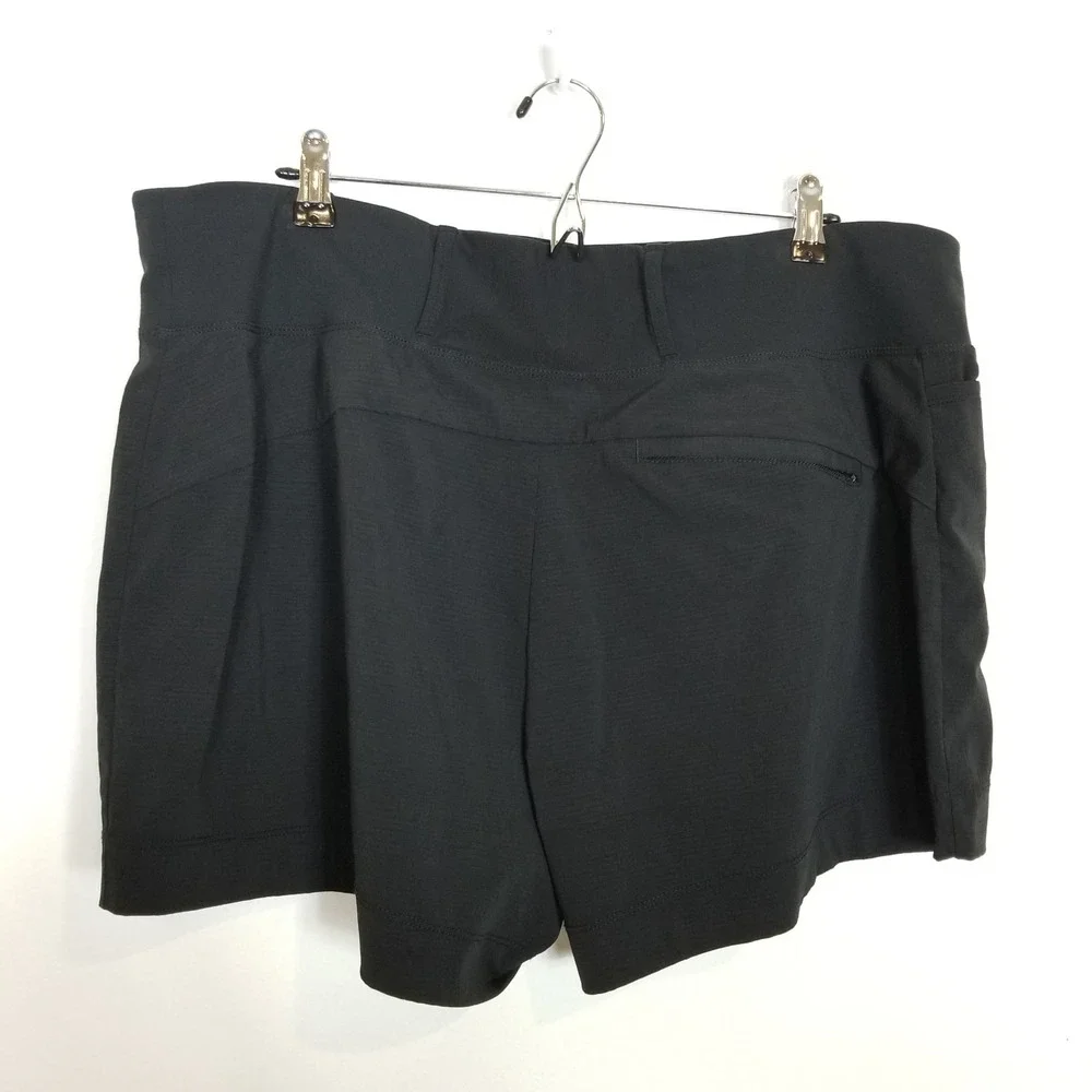 Athleta Trekkie North Shorts Women Sz 18 Black Athletic Pull On Gym Walking‎